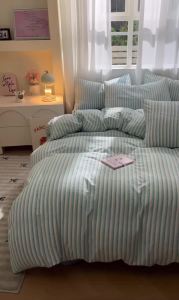 Popular Stripe Style Duvet Cover Set - Bedding Set Twin Full Single Double Breathable Skin-Friendly1 Duvet Cover 2 Pillowcases