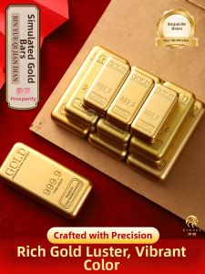 BINYUE | Solid Golden-colored Fake Gold Bar Decoration