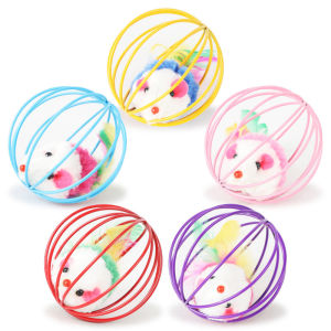 Cat toy mouse chasing toy plush mouse in cage pet interactive toy supplies funny cat toys