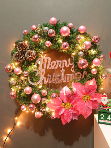 Christmas Garland 40/50/60/80cm Christmas Decorations Christmas Tree Pendent Ornaments Scene Layout Door Hanging