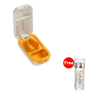 Travel Pill Splitter Cutting With Stainless Steel Blade Small or Large Pills in Half Pill Crusher Cuts Pills Vitamins Tablets
