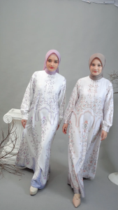 Dress Satin Motif Terbaru Revelyn Qubba Linalivia