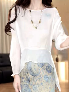 ZHILU | Thin Chiffon Slimming Design Summer Tshirt
