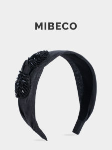 Romantic History Mibeco Black Wide Edge Hairband with Butterfly Knot Design Fashionable Headwear Elegant Hair Accessories
