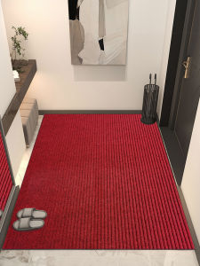 2026 New Home Entrance Mat Large Red Door Mat Simple Style Indoor Outdoor Carpet Dust Absorption Anti-Slip Floor Rug