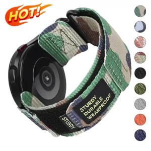 22mm 20mm Camouflage Nylon Strap for Samsung Galaxy Watch 8 7 6 5 4 40/44mm 8 Classic 46mm Band for Huawei Watch GT6 6Pro Band