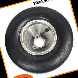 Complete 10X4.50-5 Wheel Set: Vacuum Tires and Rims for ATV Kart Drift Trike and Bicycle Use