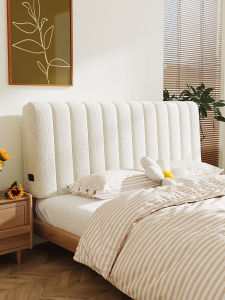 Teddy Plush Creamy Style Classy Bedside Soft Upholstery Cover Backrest Cushion Tatami Baby Bed Pillow Anti-Collision Wall