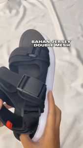 FOOTCONCEPT - Sandal Gunung Kasual Pria Wanita Sendal Cewe Cowok Keren Kekinian Double Strap Lulue Black Series 36-44