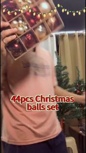 44Pcs Christmas tree decorations set 3cm/6cm Christmas balls Pendants Electroplated balls