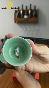 Ceramic Tea Cup Gift Set with Koi Fish Design / Box of 6 cups / Contemporary Modern Design [Made For Drinkers]