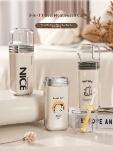 MONLEYTA | Portable Three-in-One Large Capacity Travel Toothbrush Cup Storage Box Childrens Oral Care Organizer High Aesthetic Value