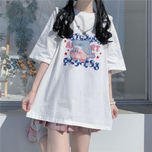 Original Japanese Style Short Sleeve T-Shirt Female Niche Style Kirby Cute Womens Clothing Loose JK Tops Laid-Back Preppy Style Ins