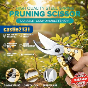 Pruning Shears Heavy Duty Garden Clippers Non Stick Blade Aluminum Handle Sharp Cutter for Plant Trimming Gardening Durable Ergonomic Hand Tool