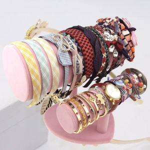 Wooden Jewelry Display Stand Hairband Hair Clip Storage Organizer Fashion Accessories Showcase Ring Pendant Necklace Holder