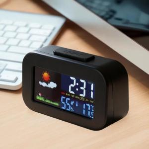 EELHOE | Weather Station Clock with Color Display for Kids & Teens Temperature & Humidity Monitor Backlit for Bedroom Dorm Desk
