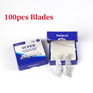 100PCS Single-sided Razor Blade Stainless Steel Men Shaving Shaver Manual Razor Blades Professional Barber Shaving Tools