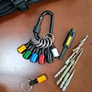 Bộ Móc Khóa 6 Đầu Gắn Mũi Khoan Đầu Tua Vít Chuôi Lục Giác 6.35mm (1/4 inch) Có Khoá Bi Cao Cấp
