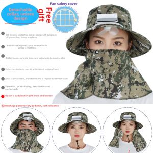 Solar Powered Sunshade Hat with Fan