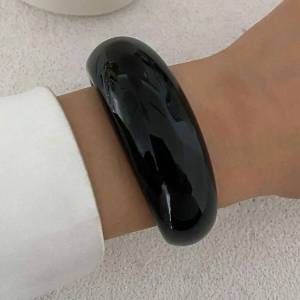 Ingemark | Ingemark Y2K Boho Thick Resin Acrylic Open Wide Bangles for Women New Trend Vintage Irregular Chunky Arm Bracelets Daily Jewelry