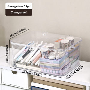 Plastic storage box covered storage box flip top desktop storage container office supplies stationery cosmetics storage