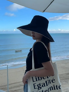 หมวกกันแดด แฟชั่น UPF50+ กันร้อน กันฝุ่น ปีกกว้าง 15CM ทรงสวยผ้าหนา หมวกกันยูวี หมวก