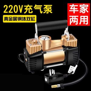 Double-Cylinder Electric Air Pump 220V for Car Tire Basketball Inflatable Column Bag Swimming Ring Home Use Vehicle Accessories