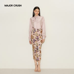 Charming Peony Elegant Satin Dress with Sequins Set
