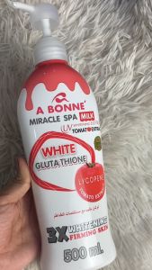 A BONNE Miracle Spa Milk Tomato Extract UV Whitening Lotion Lighten Skin Tone Reduce Dark Spots & Pigmentation Prevents Wrinkles (500ml)