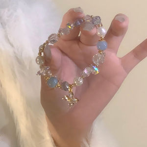 Fashionable Retro Blue Topaz Crystal Bracelet Peacekeeper Luxury Small Audience Gift for Bestie  out New Jewelry