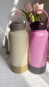 LINBAI Flask Straw Lid Cap with Handle for Wide Mouth Water Bottles Replacement Cover Leak Proof Straw Lid Tumbler Accessories