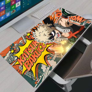 Bandai | Mousepad Bakugou Katsuki My Hero Academia Computer Gamers Locking Edge Non-slip Mouse Pad Large XXL Keyboard PC Desk Mat