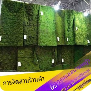 พืชปลอมผนังหญ้าสีเขียวเทียม วัสดุโพลีเอสเตอร์ ความยาวไม่เกิน 1 ฟุต สำหรับตกแต่งร้านค้า ตกแต่งสวน ตกแต่งสวน ตกแต่งสวน
