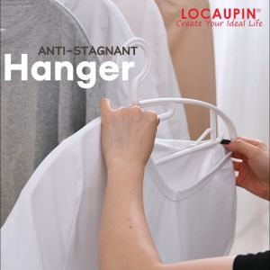 5 Pieces Heavy-Duty Plastic Clothes Hangers with Space-Saving Hook Design Non-Slip Wardrobe Organizer