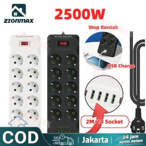 【COD】2500W Stop Kontak USB Kabel Serbaguna Multiguna USB Kabel Serbaguna Multiguna Panjang 10 Meter Original Power 4 Port USB 10 Port Stop Kontak 2* Type-C Port