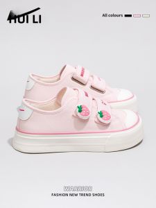 Warrior | Strawberry Pink Thick Sole Canvas Shoes