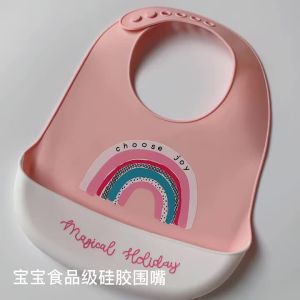 ins Bib Silikon Gred Makanan Bib Penyusuan Bayi Kalis Air Bib Anti-kotor Kanak-kanak Musim Panas