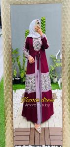 bintang exlusive gamis motif terbaru simple elegant kekinian produk Amore by Ruby edisi nizma dress