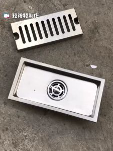 ตะแกรงระบายน้ำสแตนเลสแบบยาว แถบหนา ดับกลิ่น สี่เหลี่ยม 20x10 เสริมความมั่นใจในการสวยแบบเดียว