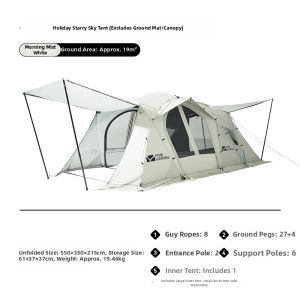 Mobi Garden | Portable Extra Large Space Camping Tent with Black Coating and Three-Bedroom Design
