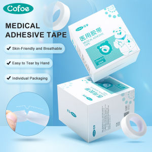 Cofoe เทปผ้ายางเหนียวสำหรับทำแผลแบบม้วนพลาสเตอร์พันแผลติดแผลแบบม้วนสำหรับการผ่าตัดมีเทปกระดาษไม่ทำให้เกิดอาการแพ้ง่าย