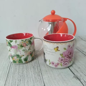 Home Line Mug Motif Assorted Set 2 400 cc Keramik Porselen