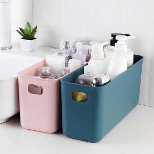Narrow Long Plastic Storage Box with Lid for Desktop Snacks Miscellaneous Items Organizer Box Dustproof Cover Bedroom Storage