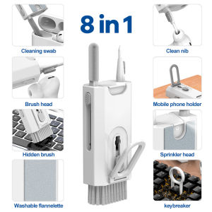 8 In 1 Computer Keyboard Cleaner Brush Kit Bluetooth Earphone Cleaning Pen for Airpods 3 Pro Headset Cleaning Tool Keycap Puller