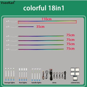 22 In 1 Neon Light Modes LED Car accessories Interior Ambient Light Decorative Car Lamps For Full Universal Car Atmosphere Lamps