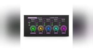 4 Channels Audio Mixer RGB Light Mono Stereo Switch Low Noise Portable 6.35mm Line Mixer for Musical Instrument Live Broadcast Recording