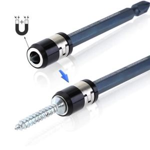 4pcs Magnetizer Ring Metal Black Magnetic Steel Magnet Powerful Ring Strong Magnetizer Electric Screwdriver Bits Tool