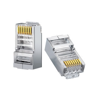 BYXGD RJ45 Connector Modular Plug Cat5e Cat6 UTP STP Gold-Plated 8P8C Ethernet Crystal Connector LAN Network Cable Crystal Head