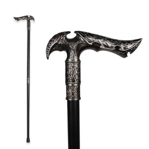 Antique Silver Viking Celtic Axe Handle Walking Cane Detachable Medieval Walking Stick Cosplay Party Prop for Men And Women