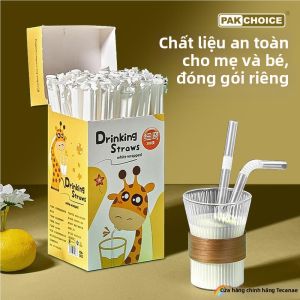 TEKANAI | Ống Hút nhựa Dùng Một Lần Cấp Thực Phẩm Đóng Gói Riêng An Toàn cho Phụ Nữ Mang Thai và Trẻ Em